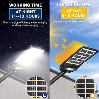 Solarna LED ulična lampa 600W sa senzorom pokreta – Double Side Charging, IP68