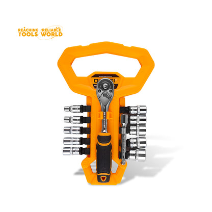 DINGQI set gedora 1/4" sa račvom – 12 delova (5–14 mm)