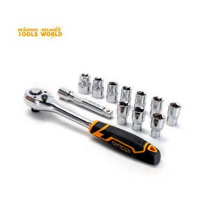 DINGQI set gedora 1/4" sa račvom – 12 delova (5–14 mm)