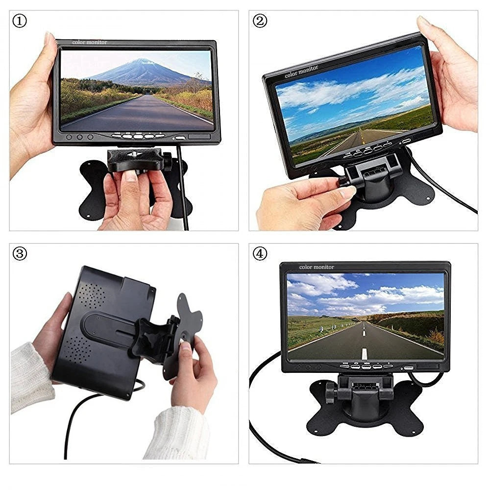 Bežični set kamera za kamion – 7" TFT monitor + 2 AHD WiFi rikverc kamere (noćni mod, IP67)