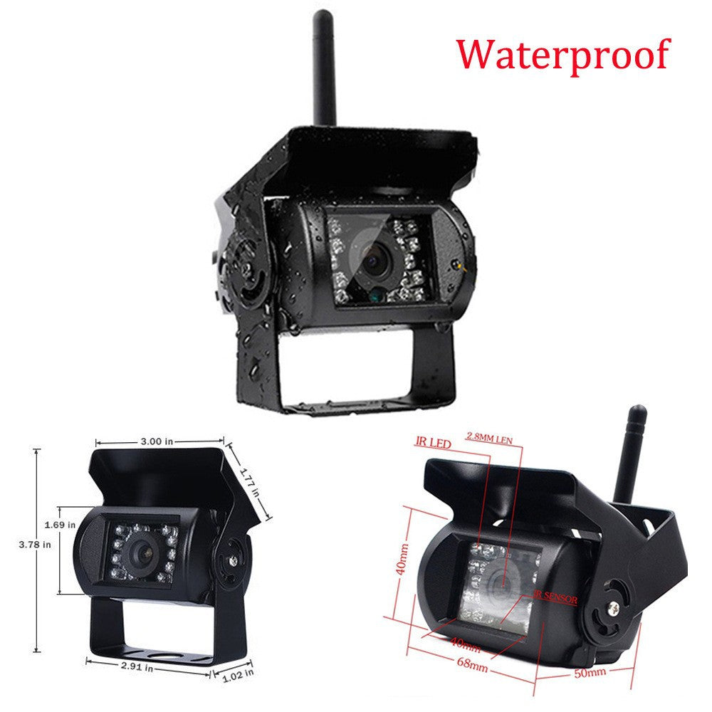 Bežični set kamera za kamion – 7" TFT monitor + 2 AHD WiFi rikverc kamere (noćni mod, IP67)