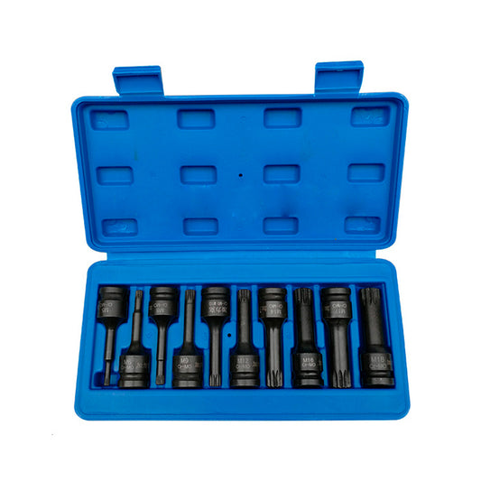 Set kovanih spline (XZN) udarnih nastavaka 1/2" M5–M18 (8 kom)