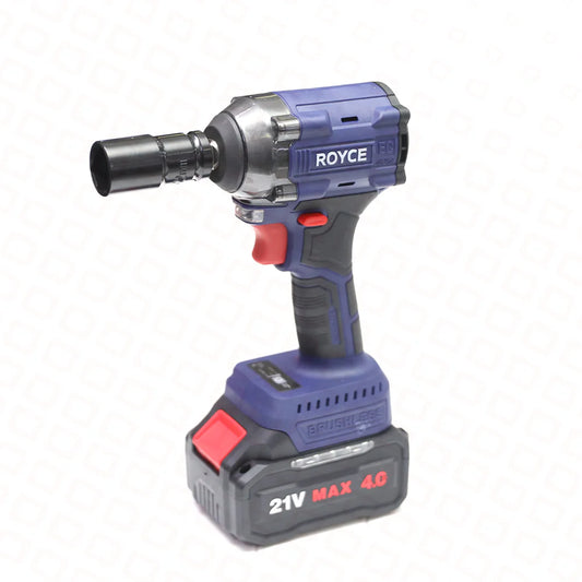ROYCE akumulatorski udarni odvijač 21V – 350 Nm brushless udarni pištolj sa 2 baterije i setom nastavaka
